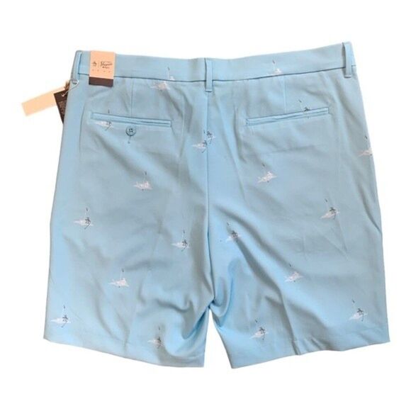 NWT Penguin | Blue Smuff Pete On The Green Printed Golf Short 36 - Picture 2 of 6